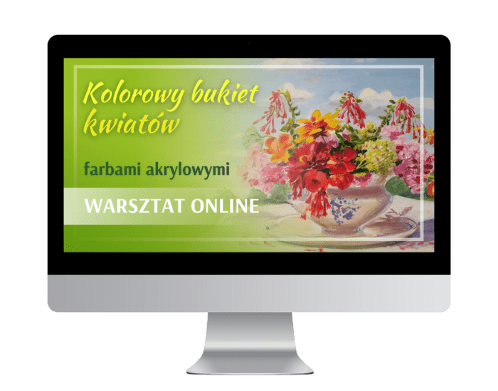 Malowanie Szczęścia - warsztat kolorowy bukiet kwiatów - mockupy